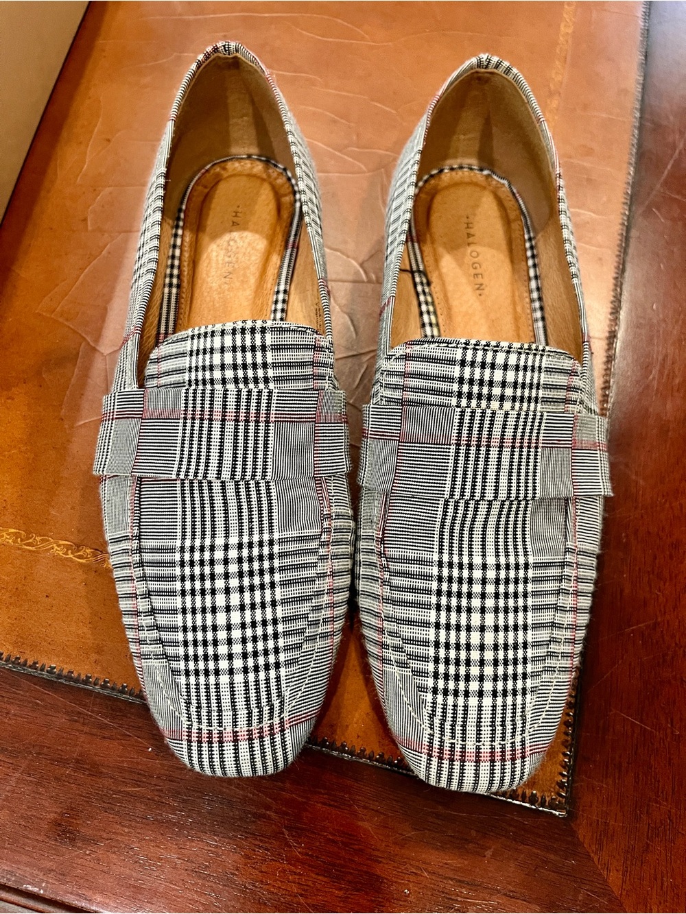 Halogen Black, White & Red Plaid Slip-On Loafers